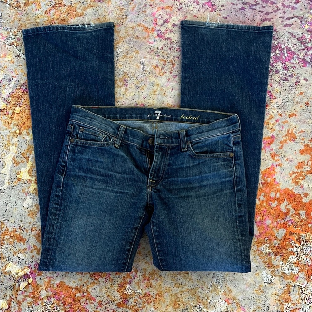 7 For All Mankind Dark Blue Boot Cut Jeans